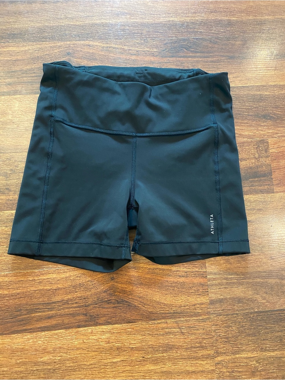 Athleta Black Mid-Rise Performance Bike Shorts